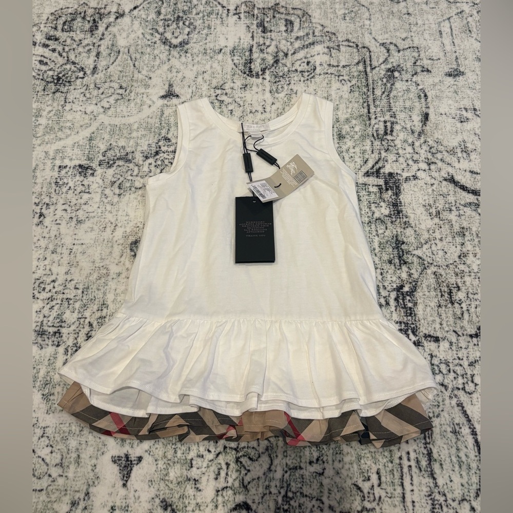 Burberry White nova check tank top kids girl 8y nwt
